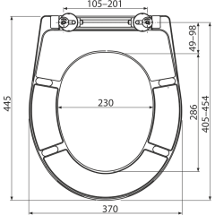A604 Сиденье для унитаза универсальное softclose, дюропласт