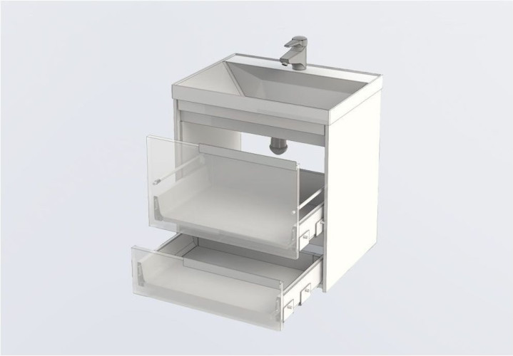 Тумба с раковиной Aquanet Тиволи 60 бордо
