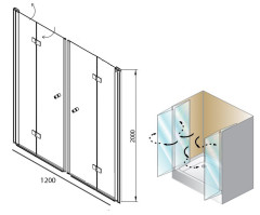 Душевая дверь в нишу Kolpa San Terra flat TV/S 120