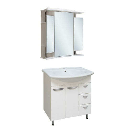 Зеркальный шкаф Runo Валенсия 75 белый