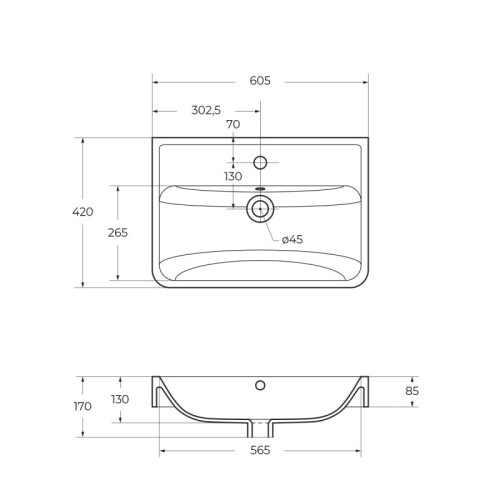 База под раковину подвесная BelBagno NEON-600-2C-SO-RS