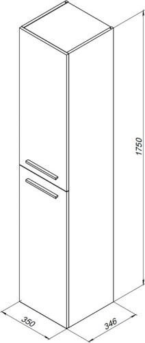 Шкаф-пенал для ванной Aquanet Nova 35 дуб рошелье