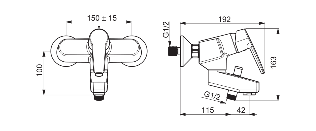 Смеситель настенного монтажа Oras Saga для ванны и душа (3972Y)