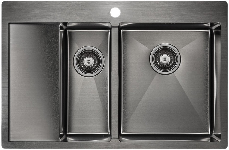 Мойка нерж. сталь Paulmark LIGA, PM227851-BSL, брашированная нерж. сталь, левая, 780х510мм, Paulmark