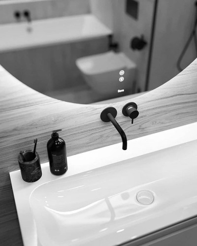 Смеситель для раковины Paffoni LIGHT встраиваемый, черный матовый (LIG006BO70)