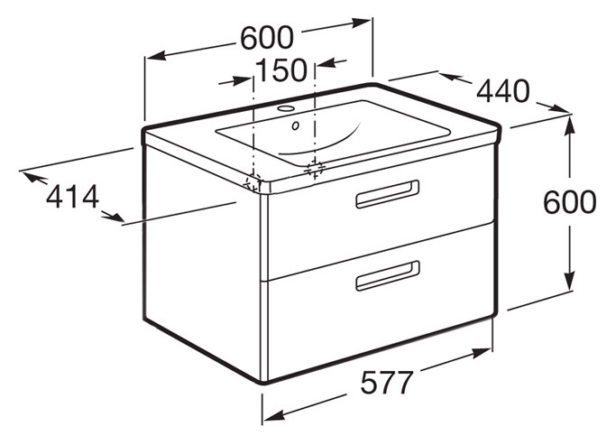 THE GAP ORIGINAL Модуль д/раковины 600 мм, белый