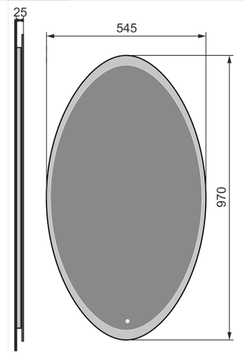 Зеркало RAVAL Moon 55 с подсветкой (Moo.02.55/W)
