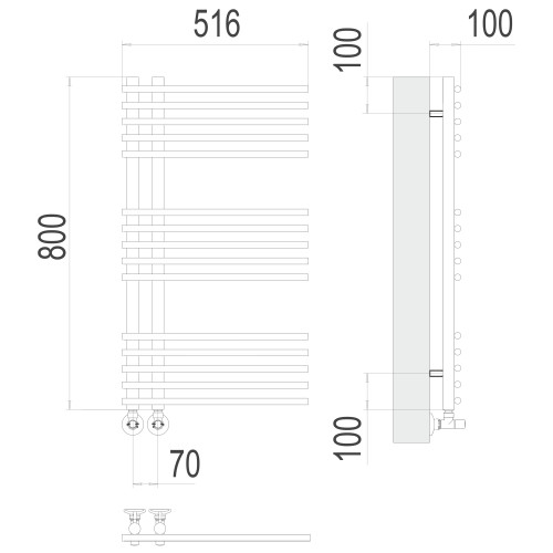 Полотенцесушитель TERMINUS Люкс Астра П15 70х800 NEW
