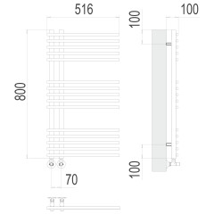 Полотенцесушитель TERMINUS Люкс Астра П15 70х800 NEW