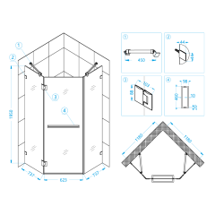 Душевой уголок RGW HO-082 арт. 350608222-11