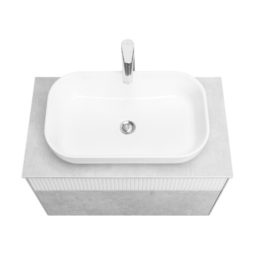 Тумба под раковину AQUATON Марбл 80 800х460х530 подвесная, Слэйт/Белый матовый (1A276201MH4C0)