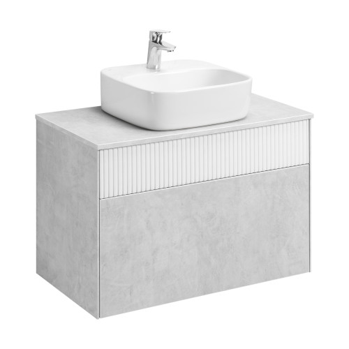 Тумба под раковину AQUATON Марбл 80 800х460х530 подвесная, Слэйт/Белый матовый (1A276201MH4C0)