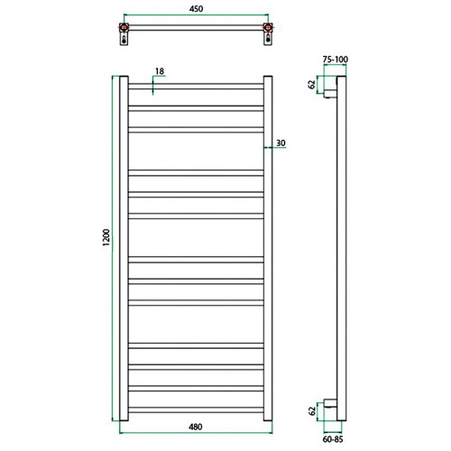 Полотенцесушитель ГРОТА ECOCLASSIK 48/120