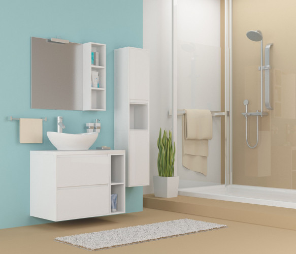 Столешница MIXLINE Аврора-60 под умывальник Гамма-56 белая (533839)