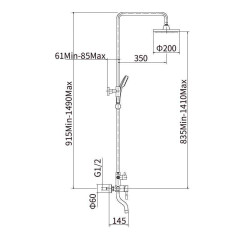 Душевая система FASHUN A52409-7, черный