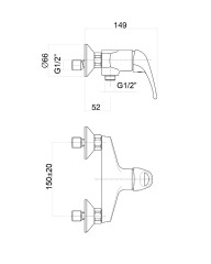 Смеситель для душа Fiore MISTRAL 42CR1700, хром