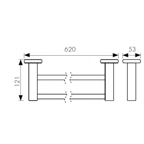 Держатель полотенца(прямой) 2-х уровневая KAISER бронза (цинк) (KH-4708)