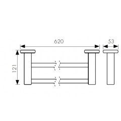 Держатель полотенца(прямой) 2-х уровневая KAISER бронза (цинк) (KH-4708)
