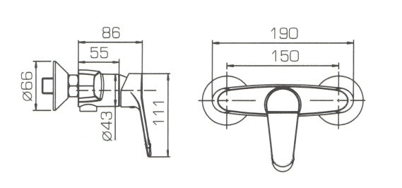 Смеситель для душа Bravat Eco Хром (F9111147C-01)