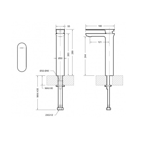 Смеситель для раковины Bravat Gina высокий, хром (F165104C-A-ENG)