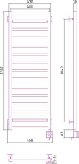 Электрический полотенцесушитель Сунержа Центурион 1200х400 скрытое подключение