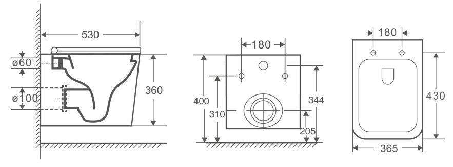 Унитаз подвесной  безободковый OWL Vatter Ruta-H  Matt Black с сиденьем DP микролифт