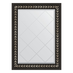 Зеркало настенное с гравировкой EVOFORM в багетной раме чёрный ардеко, 65х87 см, BY 4096