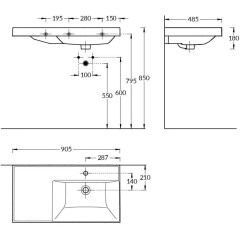 Тумба под раковину подвесная La Fenice Cubo TWIN FNC-01-CUB-B-90-2, белая