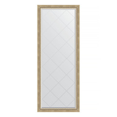 Зеркало напольное с гравировкой  EVOFORM  в багетной раме состаренное серебро с плетением, 78х198 см, BY 6302
