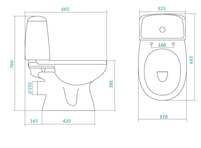 Унитаз-компакт "Цезарь" (стандарт: 2-реж., дюро)