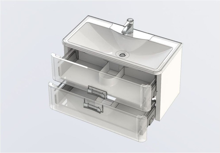 Тумба с раковиной Aquanet Паллада 80 слоновая кость