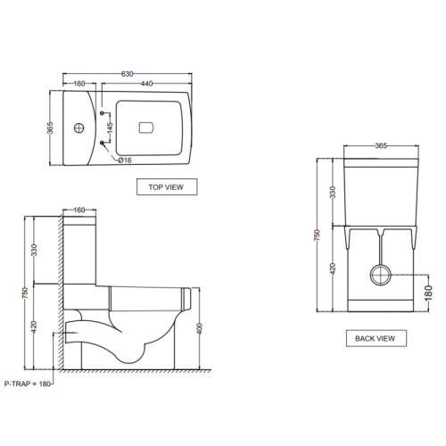 Бачок со смывным механизмом для 40751P, монтажный набор