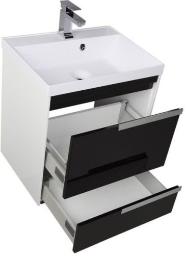 Тумба с раковиной Aquanet Тиволи 60 черный