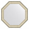 Зеркало настенное Octagon EVOFORM в багетной раме брашированное серебро, 60х60 см, BY 7422