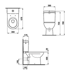 Унитаз компакт Laufen Pro без бачка и сиденья (8.2495.6.000.000.1)