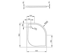 Душевой акриловый поддон RADAWAY DELOS SDE9080-01L