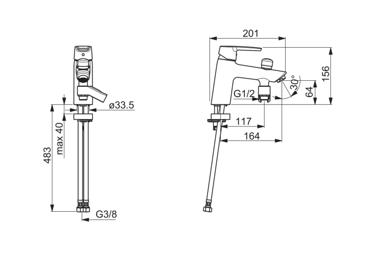 3946F Saga Смеситель для ванны с переключением