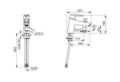 3946F Saga Смеситель для ванны с переключением