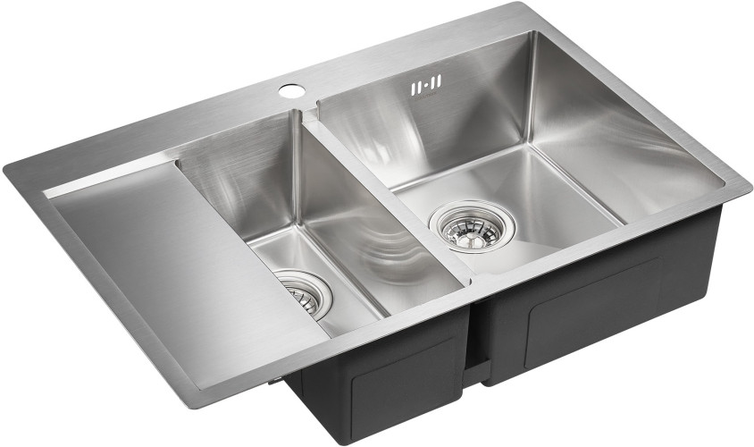 Мойка нерж. сталь Paulmark LIGA, PM227851-BSR, брашированная нерж. сталь, правая, 780х510мм, Paulmark