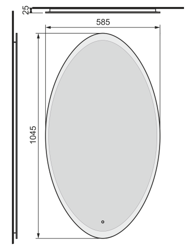 Зеркало RAVAL Moon 60 с подсветкой (Moo.02.60/W)