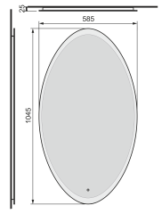 Зеркало RAVAL Moon 60 с подсветкой (Moo.02.60/W)