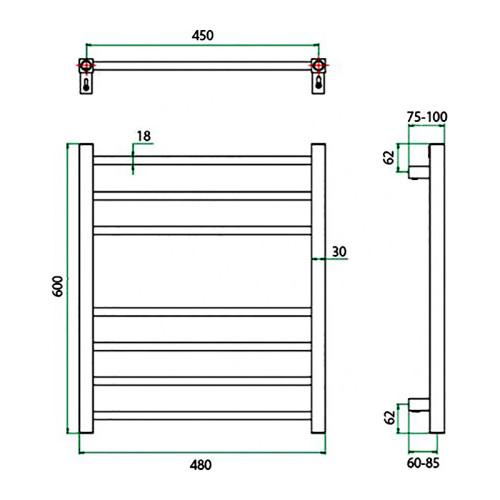Полотенцесушитель ГРОТА ECOCLASSIK 48/60