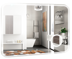 Зеркало AZARIO Эльза-4 1000х800 c подсветкой и диммером, сенсор выкл+часы (LED-00002329)