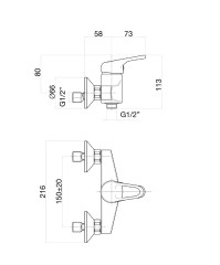 Смеситель для душа Fiore MISTRAL 42CR1720, хром