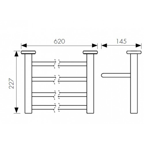 Полка для полотенец с держателем KAISER бронза (цинк) (KH-4709)