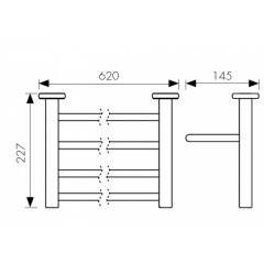 Полка для полотенец с держателем KAISER бронза (цинк) (KH-4709)