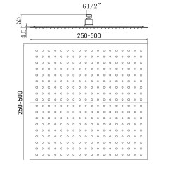 Верхний душ 3D квадратный RGW SP-82B арт. 21148240-04