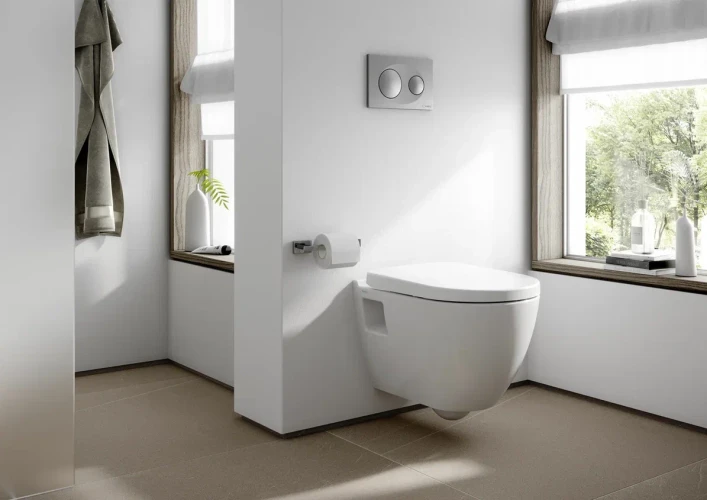 Подвесной унитаз Serel SMART со встр. форсункой биде  c сиденьем-микролифт SM12BM+BetaSlim