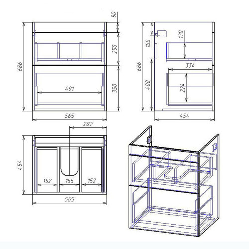 Тумба OWL 1975 Sjel stor 65, белый лак