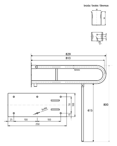 Поручень для ванны Bemeta Help 301102081N